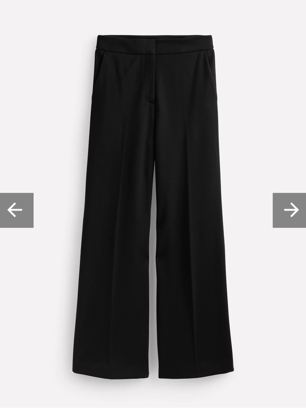 Boden Black Wide-Leg Ponte Trousers (T0266 BLK)